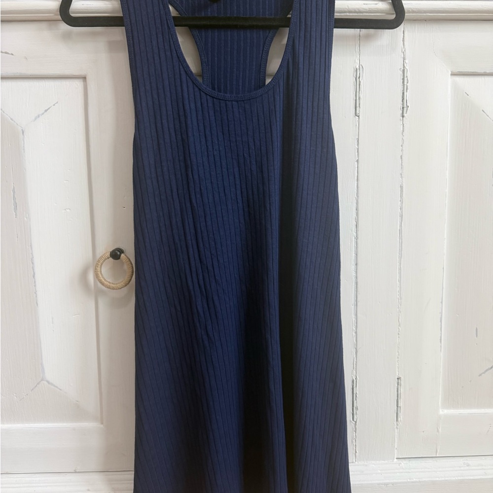California Stitch, New Navy Ribbed Racerback Tank, Size Large - Picture 6 of 6
